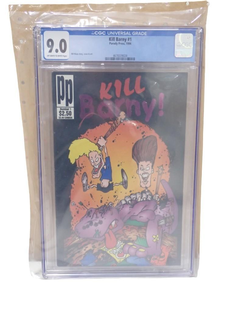 Kill Barny #1 Parody Press, 1994 CGC Graded 9.0 Off White to White Pages Comic Book (1 of 3)