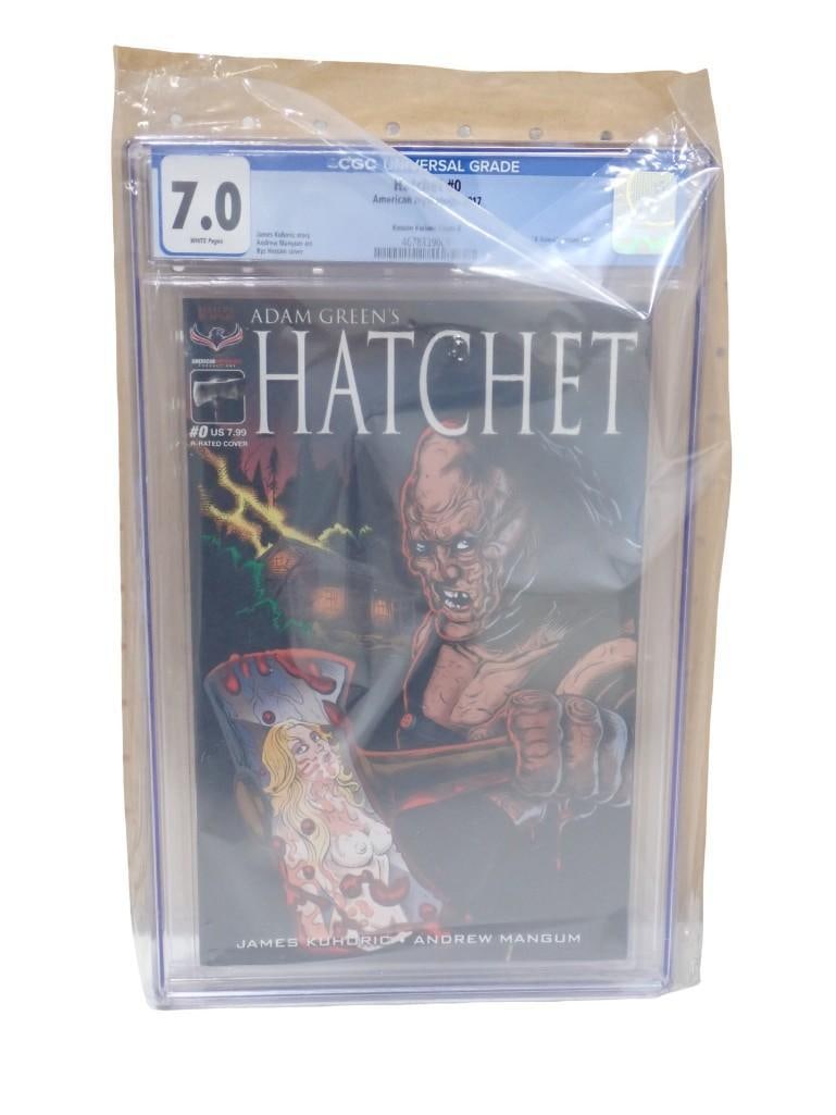 Hatchet #0 American Mythology 2017 CGC Graded 7.0 White Pages Comic Book: Hatchet #0 American Mythology 2017 CGC Graded 7.0 White Pages Comic Book. James Kuhoric story. Andrew Magnum art. Byz Hasson cover. Hasson variant cover B. "R Rated&#