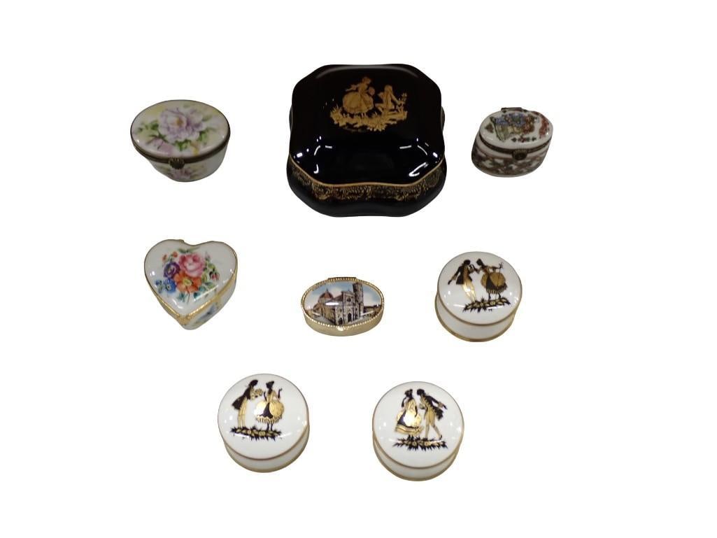 Vintage Trinket Boxes incl Pill Box Italy / Firenze Il Duomo, Limoges Castel France Cobalt Blue (1 of 10)