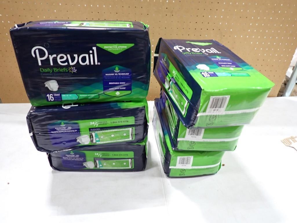 Case of 6 Prevail Daily Briefs 16 Count Adult Diapers Size Small (1 of 10)