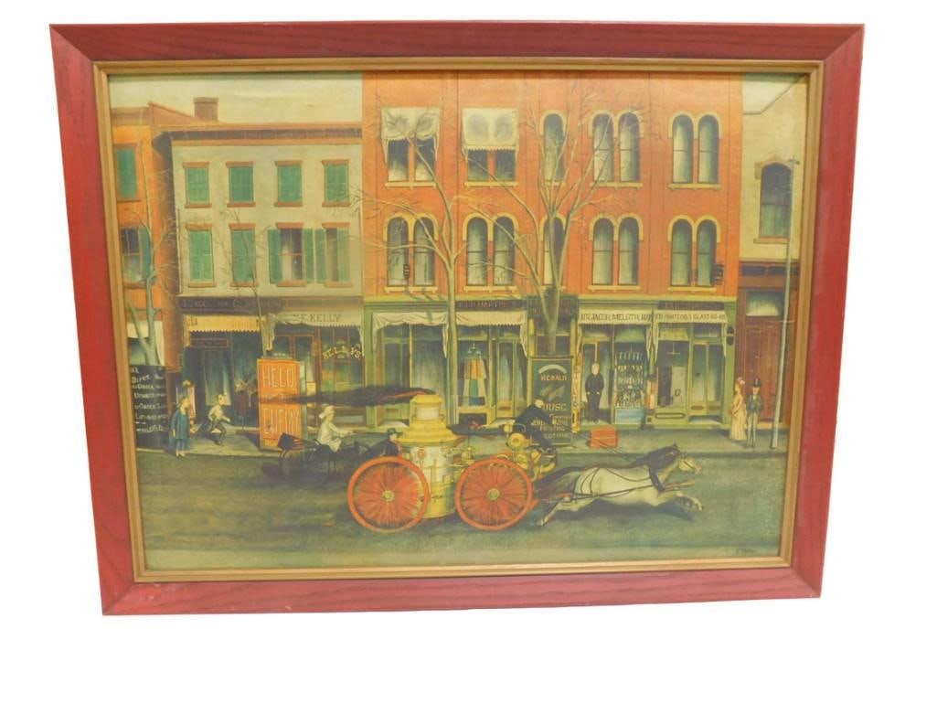 E. Opper Framed Print The Fire Engine Main Street, Elizabeth, New Jersey (1 of 5)