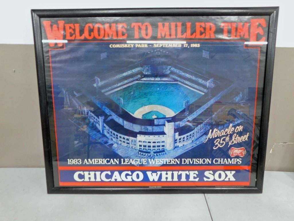 Chicago White Sox 1983 Miracle on 35th Street Welcome to Miller Time Framed Poster (1 of 4)