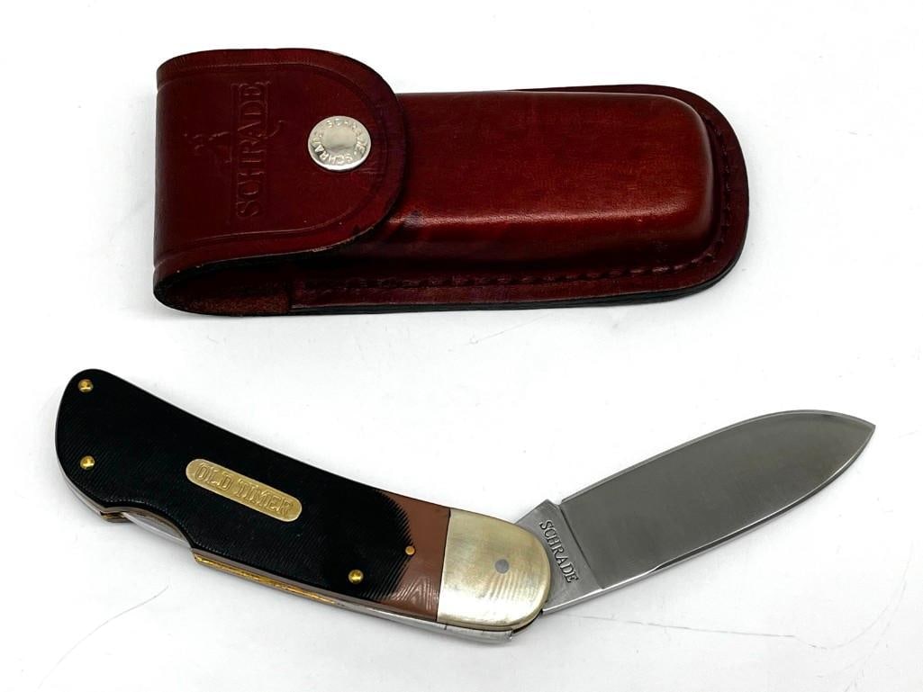 Schrade Old Timer 510T knife in leather case (1 of 4)