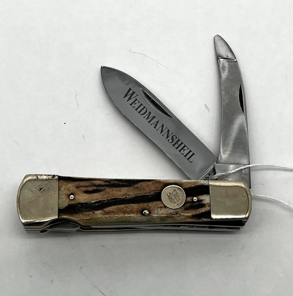 Weidmannsheil solingen Germany Pocket Lockback Knife Bone 2 blade (1 of 6)