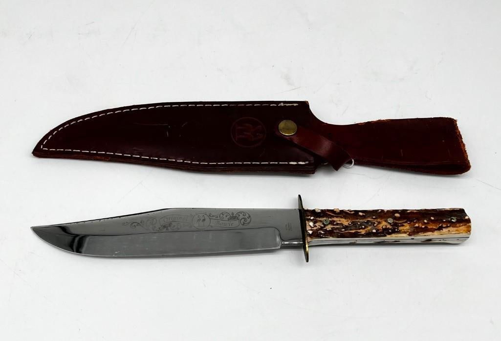 Kissing Crane KC750 Solingen Germany Bowie Knife Stag handle / leather sheath (1 of 6)