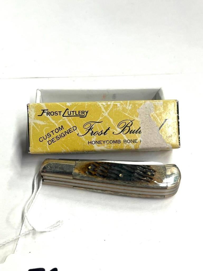 Frost Cutlery 17-381 Honeycomb Bone Knife New in Box 2 Blade: Frost Cutlery 17-381 honeycomb bone knife new in box 2 blade - never used 2.5" blade All pictures are considered part of the description and should be examined carefully by bidders. Live Auctio