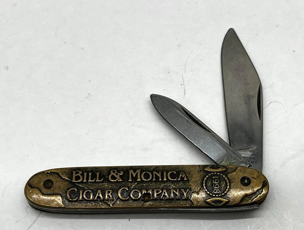 Taylor Cutlery Lewinskys Cigar Co Embossed Pocket Knife 2 Blade (1 of 5)