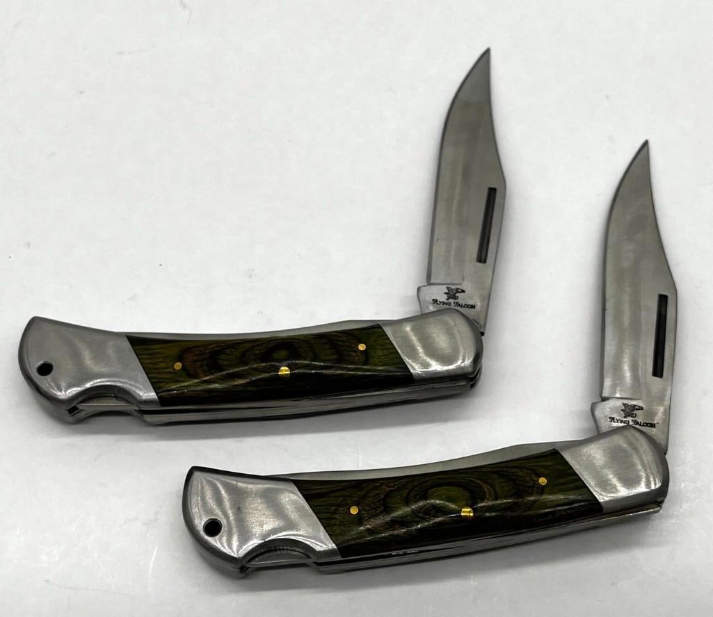 2 Flying Falcon Pocket Knives with Saws Rostfrei (1 of 6)