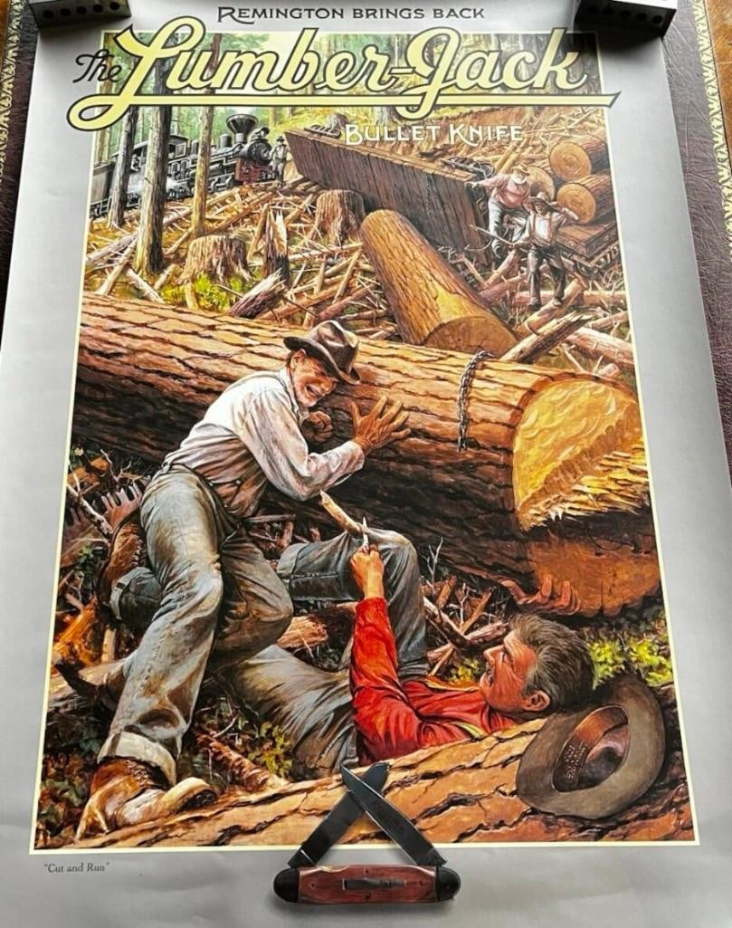 Remington Bullet Knife Original Poster "Cut and Run" (1 of 3)