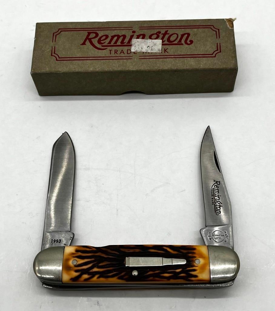Remington R4356 UMC Bullet Staglon Delrin Cigar Muskrat Pocket Knife Vintage in Original Box Never U (1 of 8)