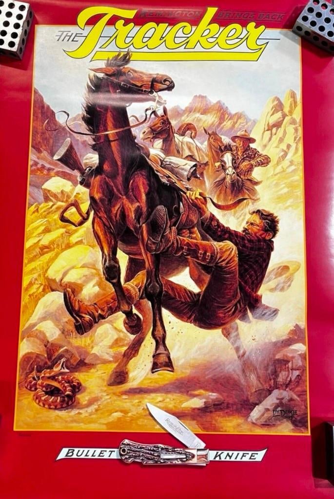 Remington Bullet Knife Original 1989 Poster "Rattled" (1 of 3)