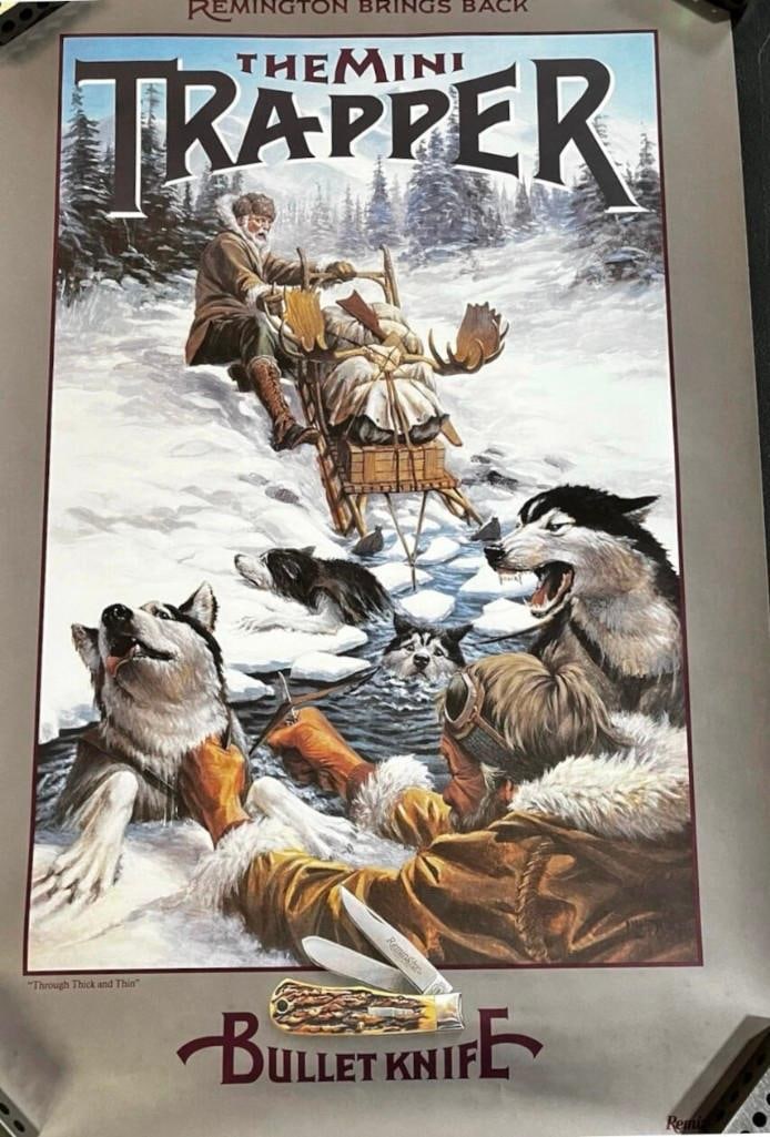 Remington Mini Trapper Bullet Knife Original Poster Through Thick and Thin: Remington mini trapper bullet knife original poster through thick and thin 20" x 30" All pictures are considered part of the description and should be examined carefully by bidders. Live Auc