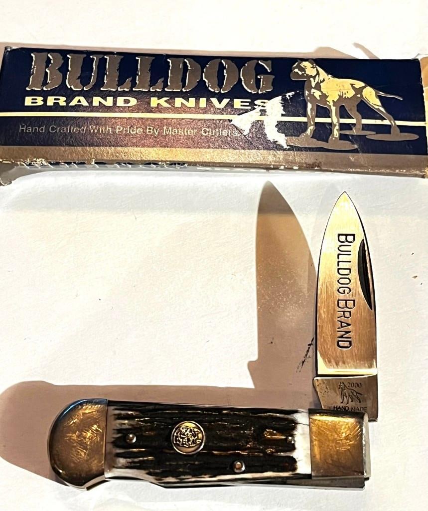 Bulldog Brand Lockback Single Blade Stag Handle Pocket Knife Solingen Germany (1 of 7)