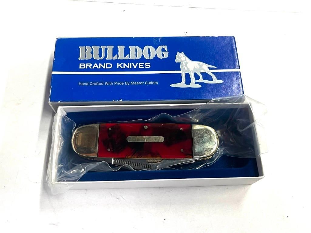 Bulldog Brand Todd Reed Turkey Gobbler 2 blade elephant to red celluloid pocket knife (1 of 10)