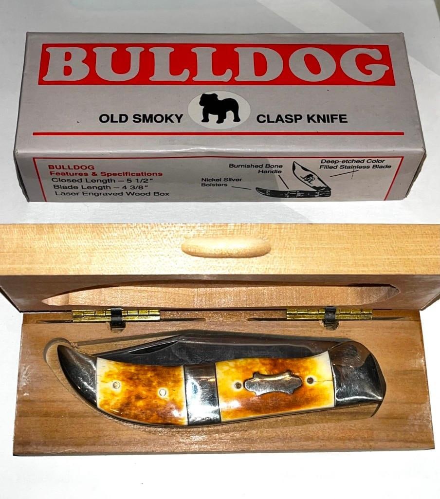 Bulldog Brand Old Smoky Clasp Folding Knife OS-23 in Wooden Case and Box (1 of 8)