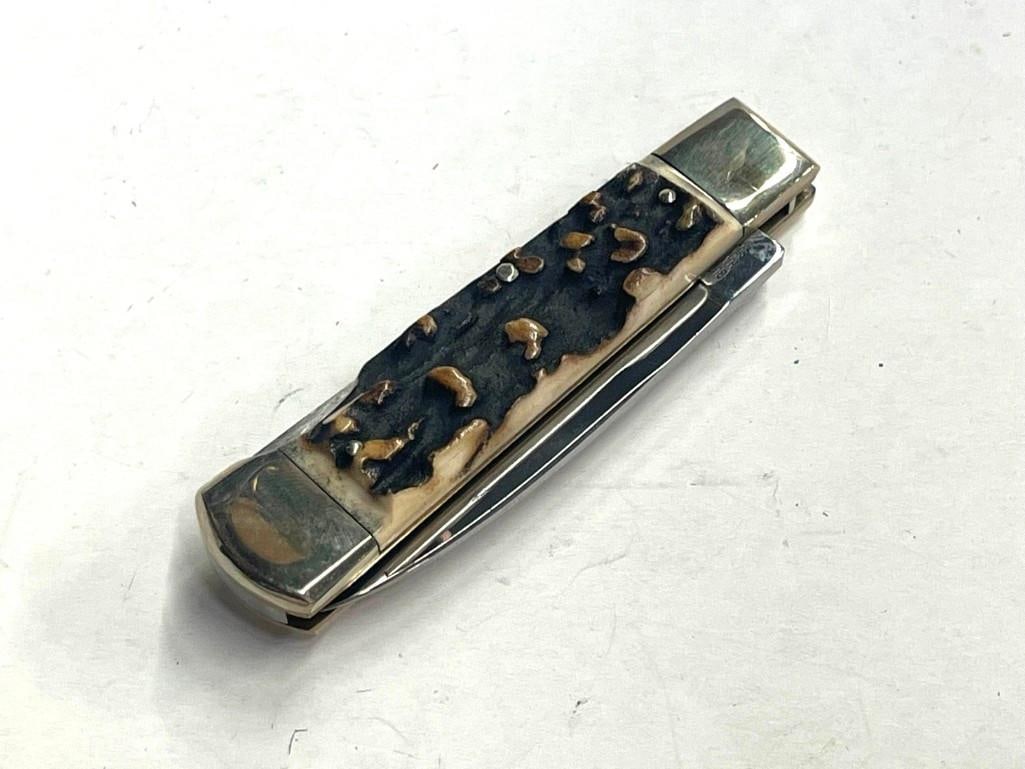 Bulldog Brand Single Lock Blade Pocket Knife with Stag Handle Solingen Germany (1 of 7)