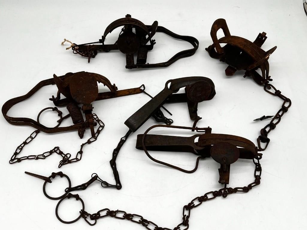 Lot of 5 Vintage Small Game Animal Traps, Newhouse, Oneida & More (1 of 6)