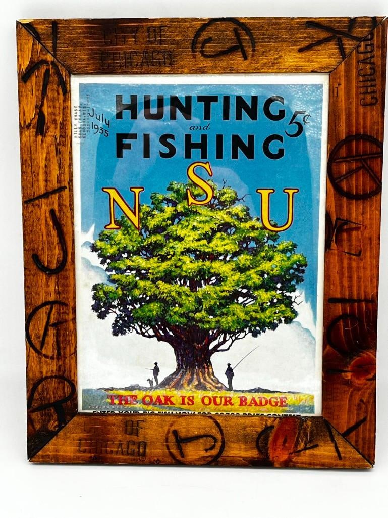 Hunting & Fishing July 1935 Magazine Framed Art 12" X 15": Hunting & Fishing July 1935 Magazine Framed Art 12" X 15" - - All pictures are considered part of the description and should be examined carefully by bidders. Live Auctioneers is now offering Live Shi