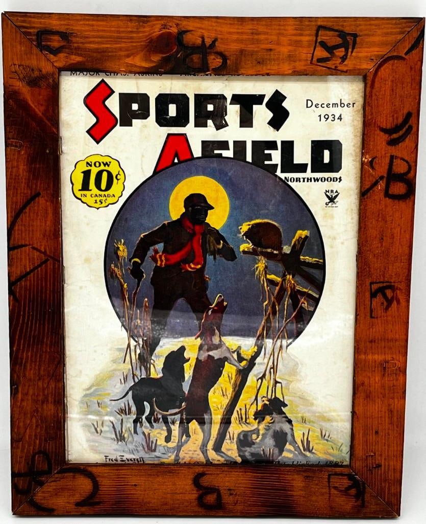 Sports Afield Dec.1934 Magazine Framed Art Hounds 12" X 15" (1 of 4)