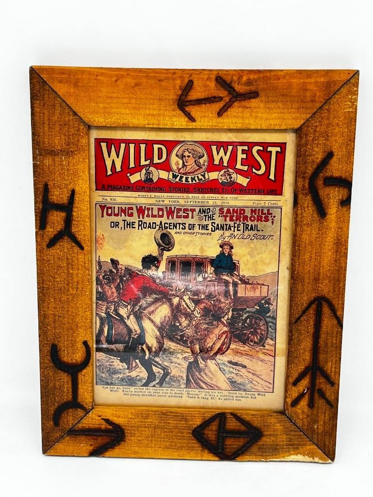 Wild West Sep. 1920 Antique Framed Magazine Art Stage Coach, 10" X 13" (1 of 3)