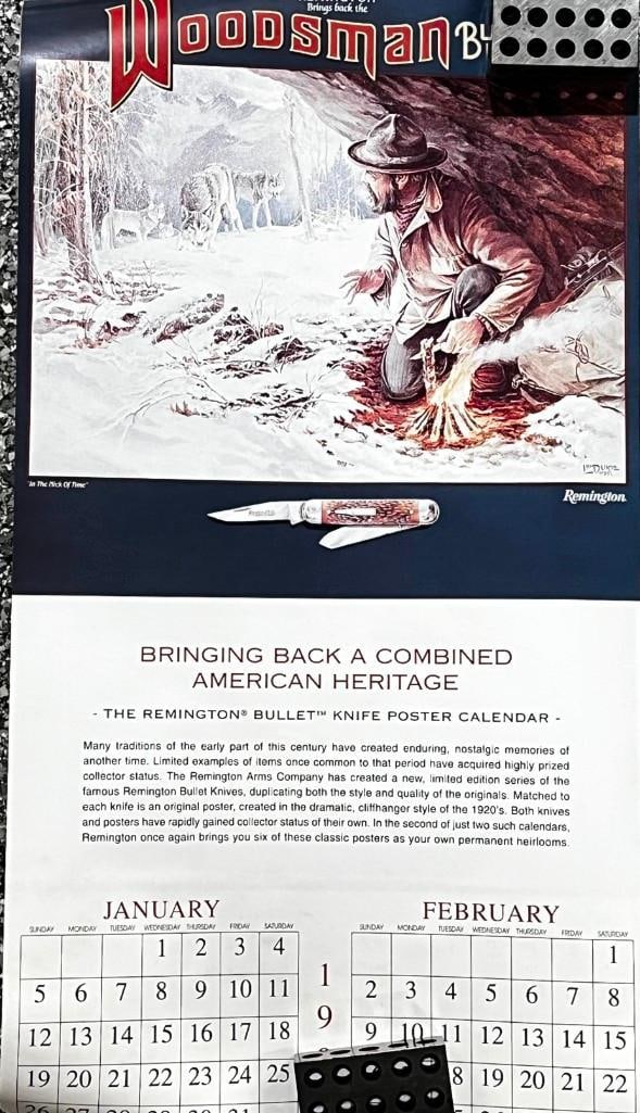 Mixed Lot Of 30 Remington, Peters Reproduction Calendars In Original Tubes (1 of 3)