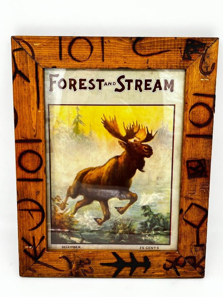 Forest & Stream Dec. 1925 Framed Magazine Art Moose 11" X 14" (1 of 3)