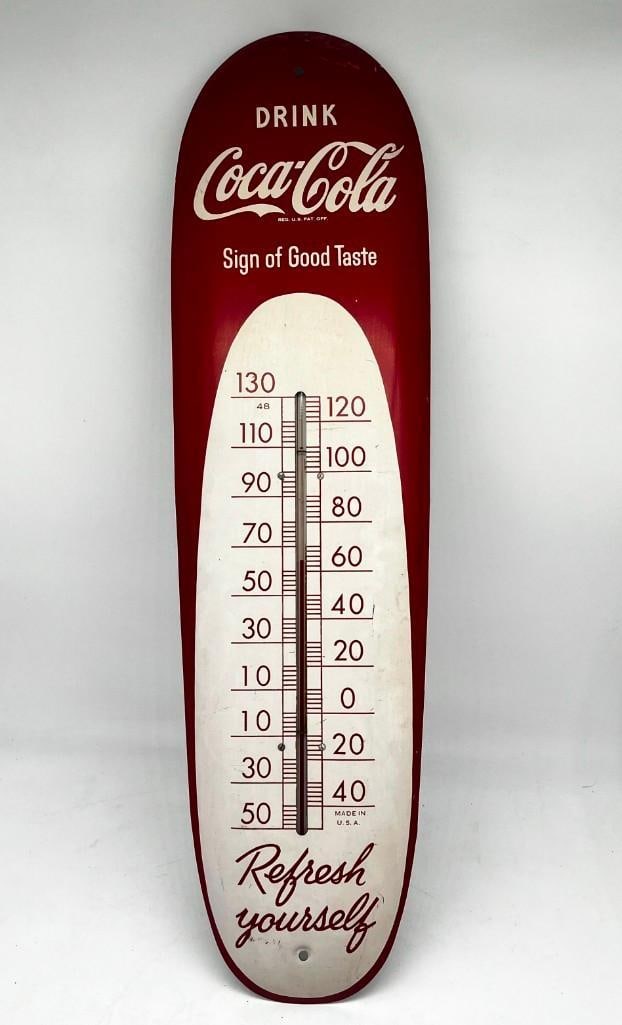 Vintage Metal Coca Cola Advertising Thermometer (1 of 4)