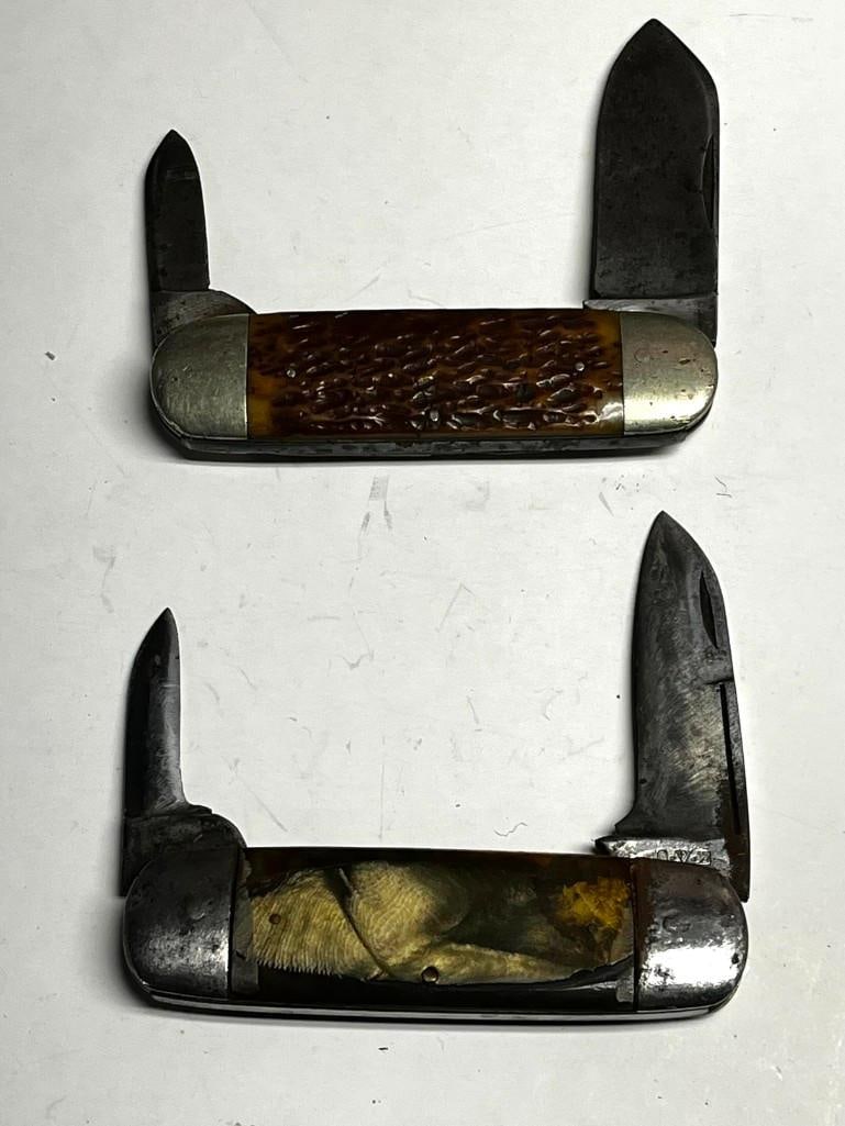 2 Vintage Sunfish Or Elephant Toe Pocket Knives As Is Hibbar Spencer (1 of 9)