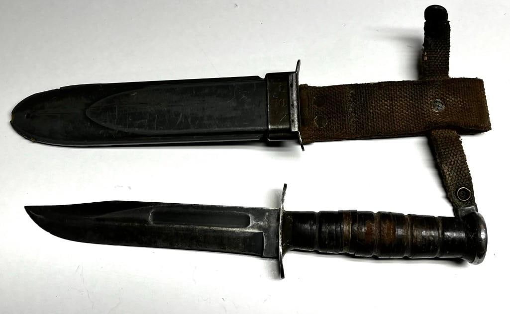 Vintage WWII U.S.N. Mark 2 Camillus Fighting Knife , Nord 6581 Sheath (1 of 11)