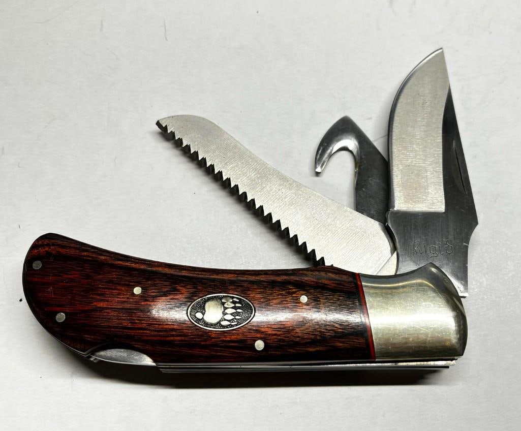 Rigid Rg-79 Utility Lockback Pocket Knife With Saw Stainless Steel Japan: Rigid Rg-79 Utility Lockback Pocket Knife With Saw Stainless Steel Japan - Never Used 3.5" Blade - All pictures are considered part of the description and should be examined carefully by bidders. Live