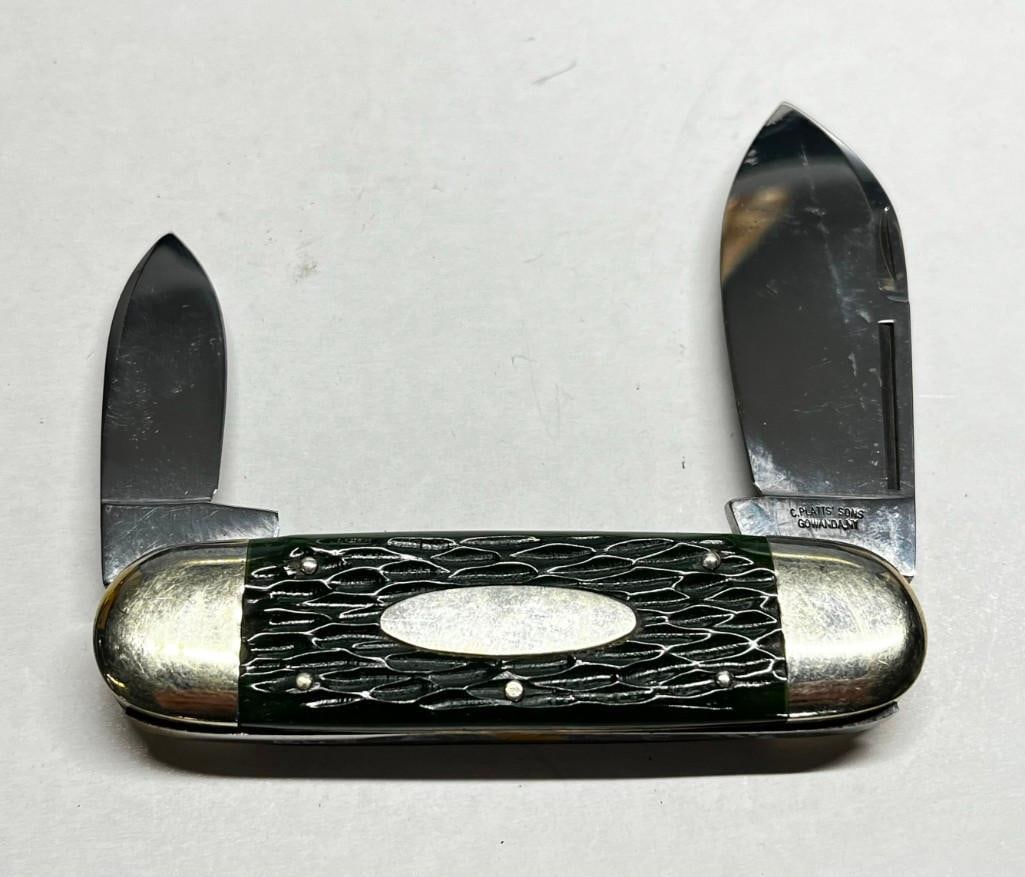 C. Platt's Sons Ny Green Elephant Toe / Sunfish 2 Blade Folding Pocket Knife (1 of 7)