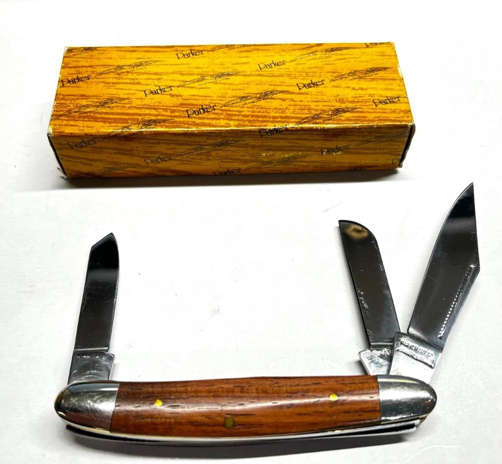 Parker Cutlery 3 Blade Wood Handle Folding Pocket Knife (1 of 7)