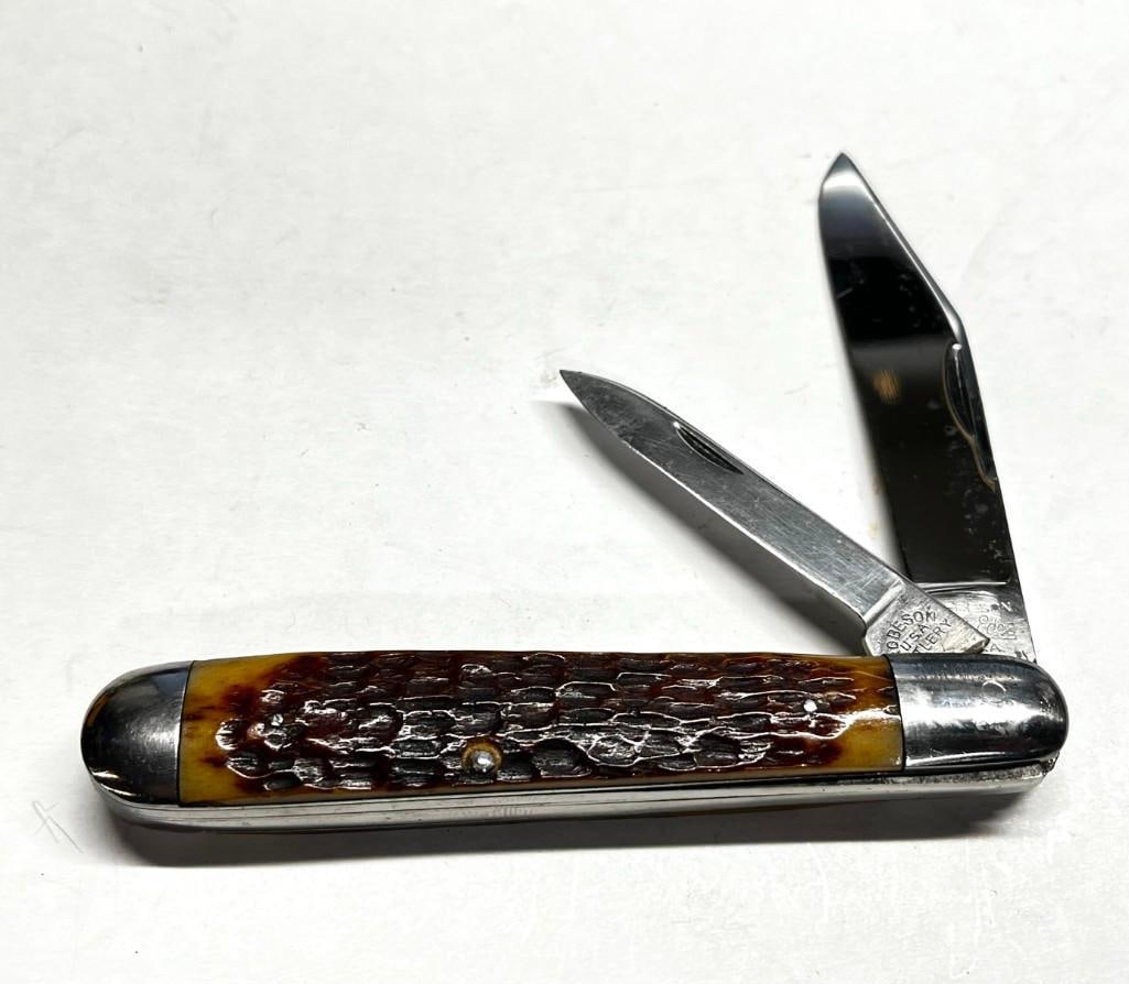 Vintage Roberson Shuredge 2 Blade 622119 Folding Pocket Knife Bone Handle (1 of 6)