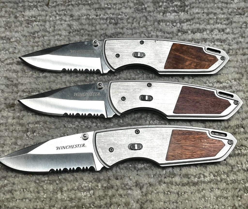 Lot Of 3 Winchester Lockback Pocket Knives With Clip (1 of 4)