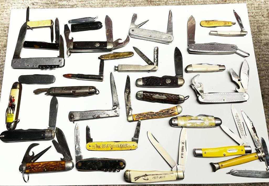 Vintage Lot Of 30 Pocket Knives, Ulster, Victorinox, Joy, Dawer & Ball, Rostfei Otter (1 of 12)