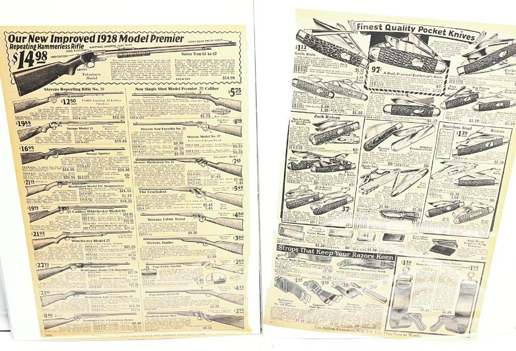 2 Antique Gun & Pocket Knife Advertising Art (1 of 3)