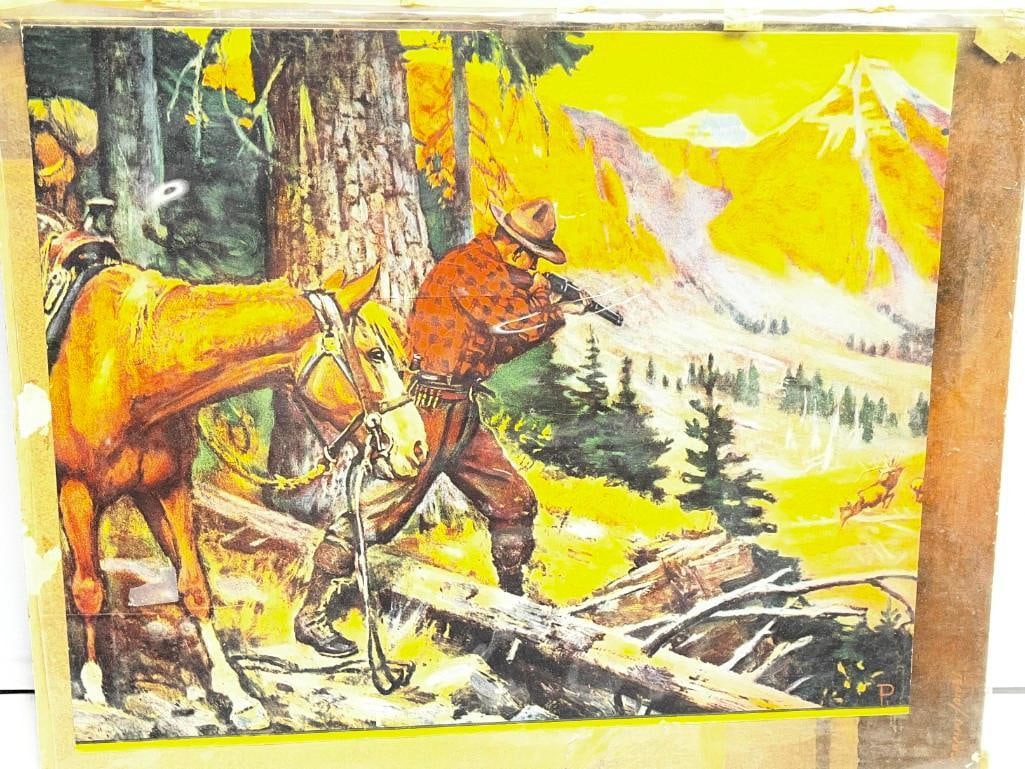 Vintage Philip Goodwin Hunting Elk Original Print (1 of 1)
