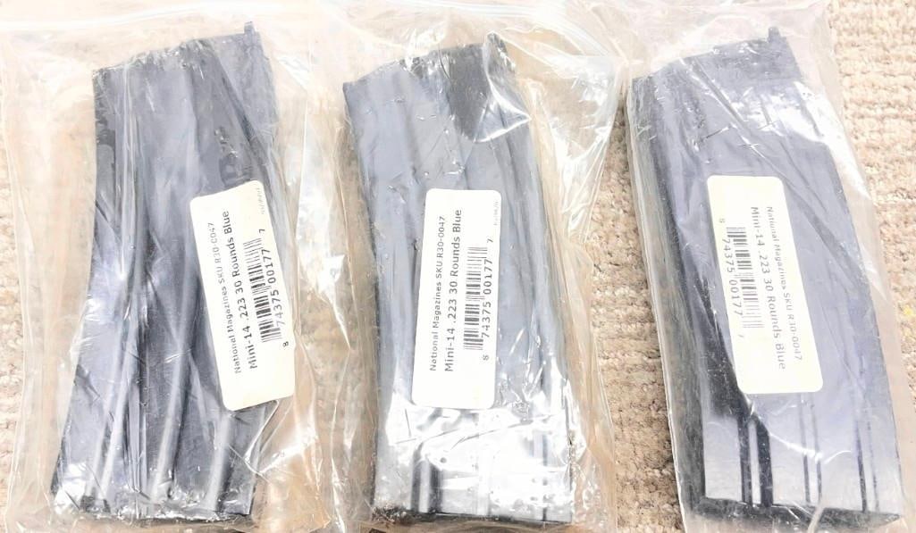 Lot Of 3 - National Magazine Mini - 14 .223 30 Rounds Blue Gun (1 of 3)