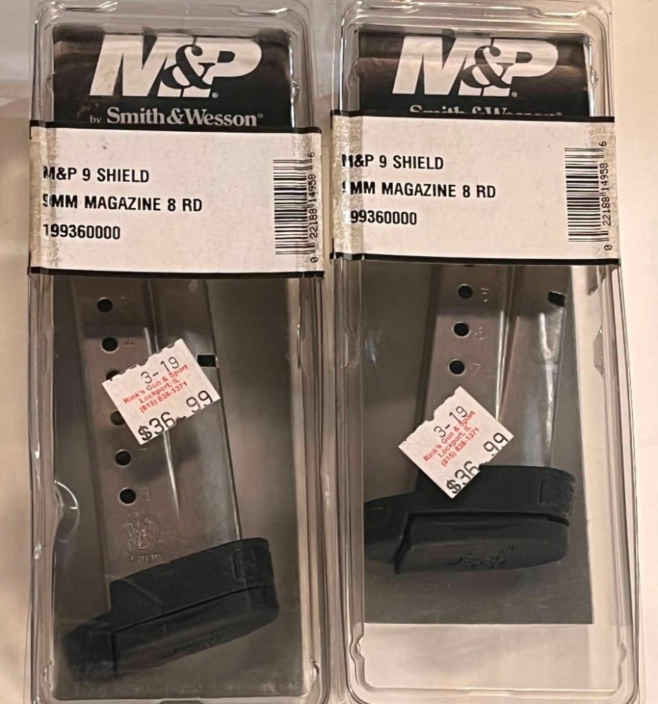 Lot Of 2 New M&P Smith & Wesson 9mm Gun Magazines 8 Round (1 of 4)