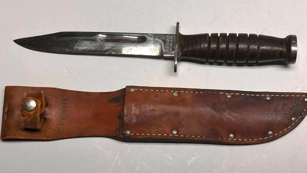 Vintage Kutmaster Utica Fixed Blade Knife With Leather Sheath (1 of 7)