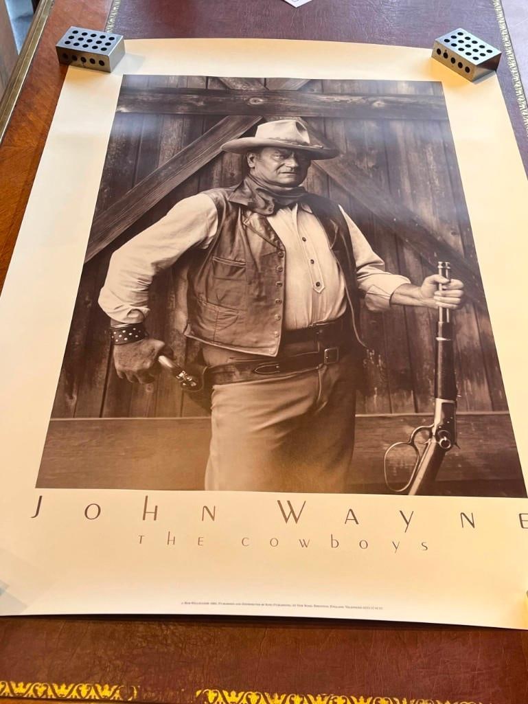 Lot Of 5 Vintage Posters, James Bama And John Wayne "The Cowboys" (1 of 6)