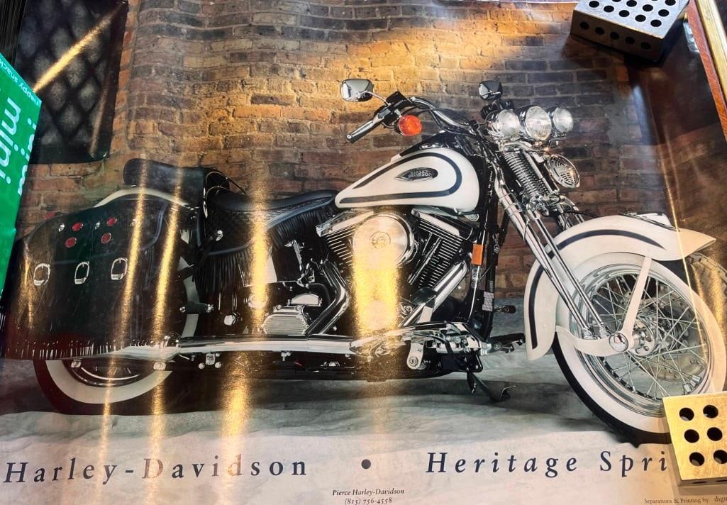 Vintage Harley Davidson Dealer Poster And Superbowl Xxxi Posters: Vintage Harley Davidson Dealer Poster And Superbowl Xxxi Posters.60+ Harley Posters All The Same And 10 Superbowl Xxxi Posters All The Same, 1997 All pictures are considered part of the descripti
