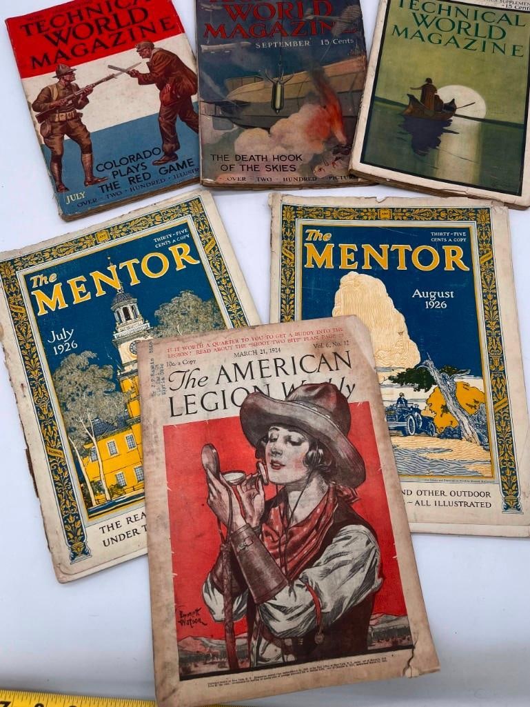 Lot Of 6 Technical World Magazines , The Mentor And More 1910-20s Ephemera (1 of 7)