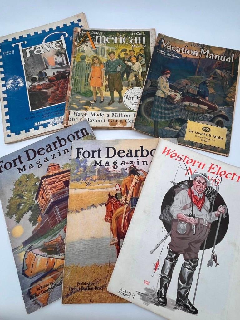 Lot Of 5 Ephemera Magazines Vacation Manual, Fort Dearborn 1920s Antique Advertising (1 of 7)