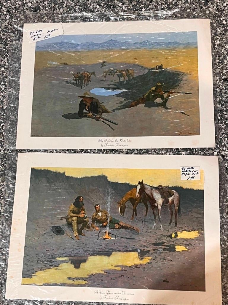 Lot Of 14 Cowboy & Western Prints - Remington, Acme Boots, Palenske & More (1 of 7)