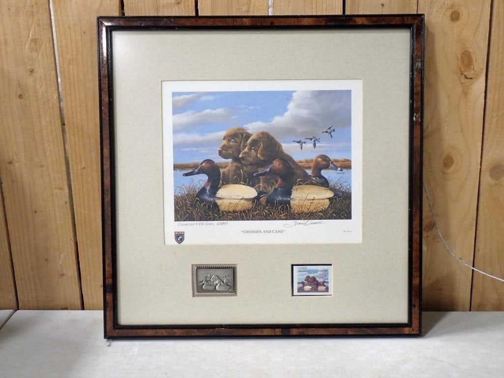 Phillip Crowe "Chessies and Cans" Illinois 1994 Duck Stamp Print Governor's Edition Pencil Signed an (1 of 5)