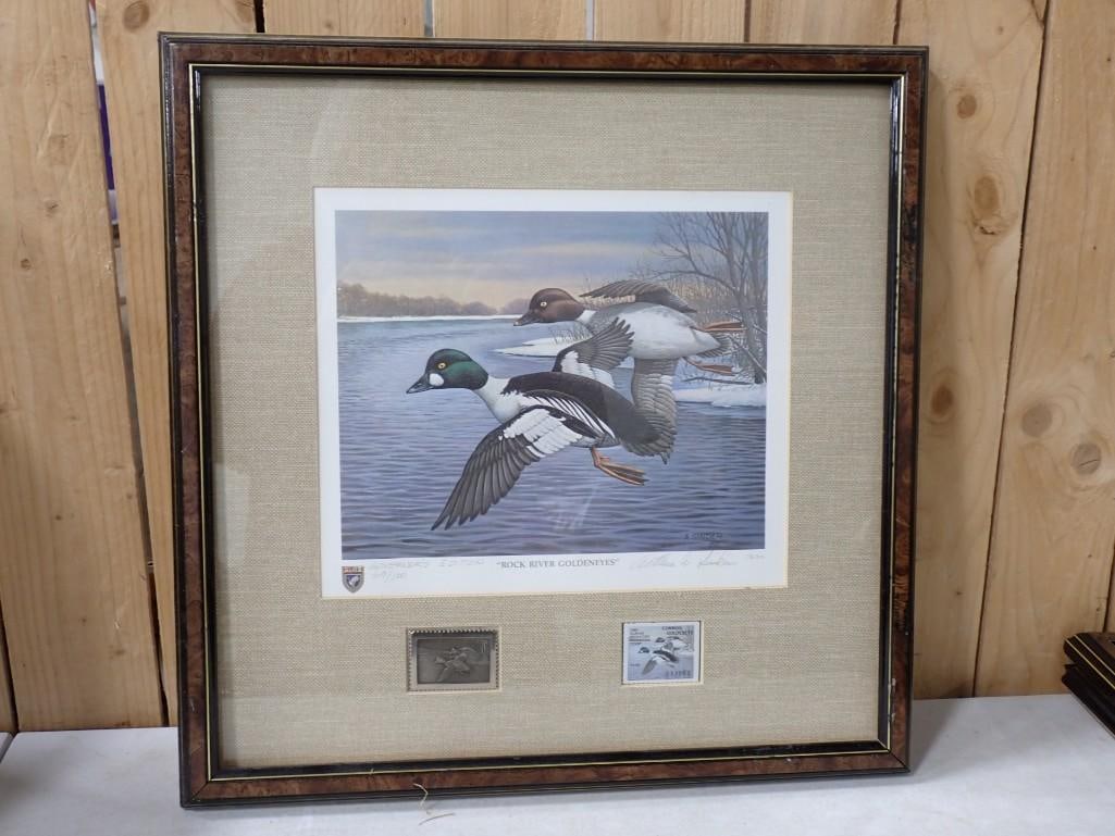 Arthur Sinden "Rock River Goldeneyes" Illinois 1988 Duck Stamp Print Governor's Edition Pencil Signe (1 of 4)