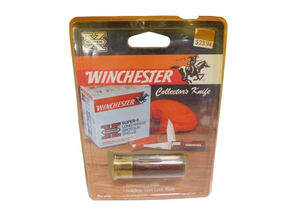 Winchester Collector's Knife with Rosewood Handle in the Shape of a Shotgun Shell New in Package (1 of 3)