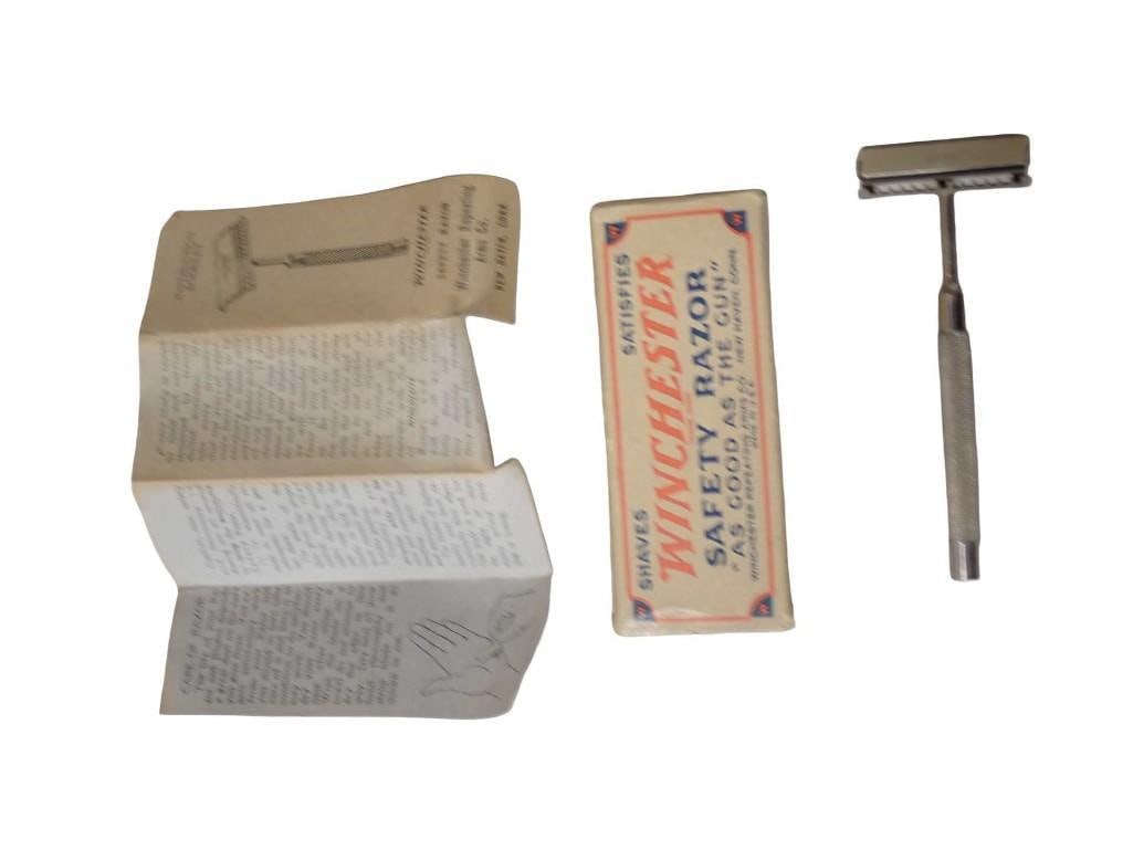 Vintage Winchester Safety Razor with Original Box and Paper Insert: Vintage Winchester Safety Razor with Original Box and Paper Insert All pictures are considered part of the description and should be examined carefully by bidders. Live Auctioneers is now offering L