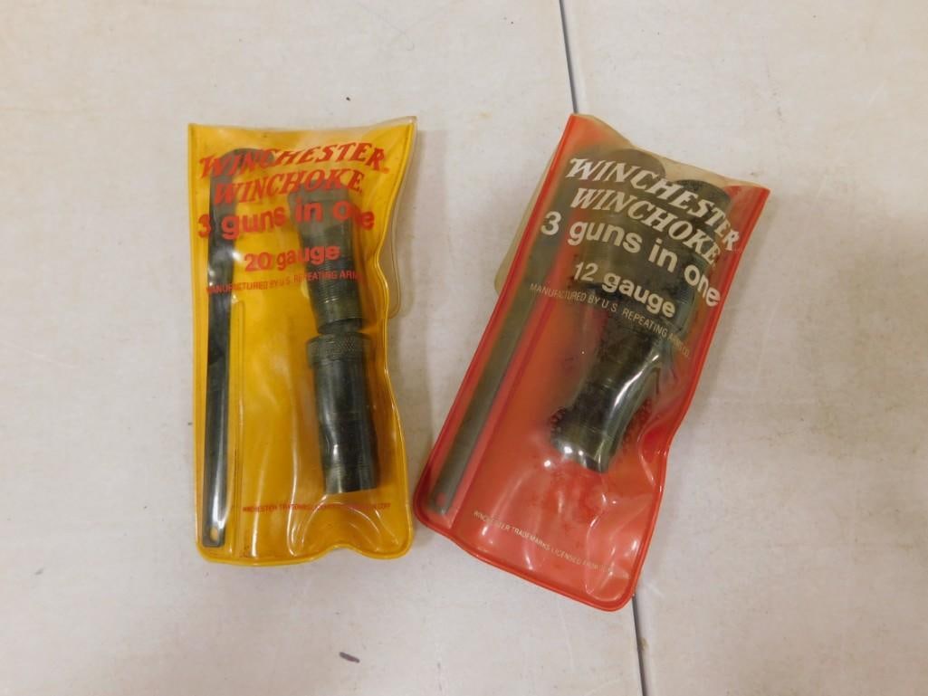 2 Winchester Winchokes incl 12 Gauge and 20 Gauge in Original Packages: 2 Winchester Winchoke Shotgun Choke Systems Gun Parts incl 12 Gauge and 20 Gauge in Original Packages All pictures are considered part of the description and should be examined carefully by